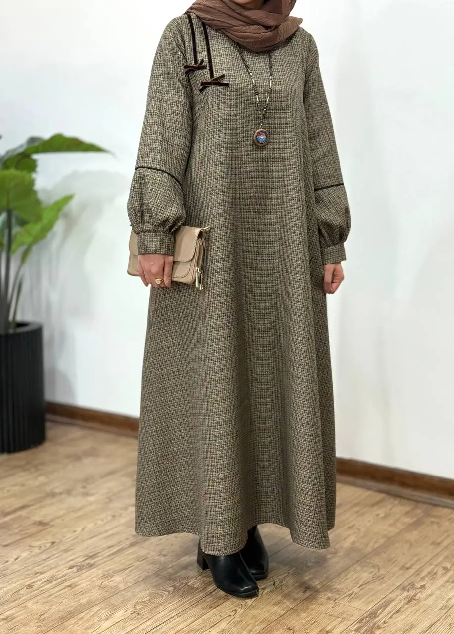 پیراهن مانتویی سوپر کلوش پاییزه پاپیون